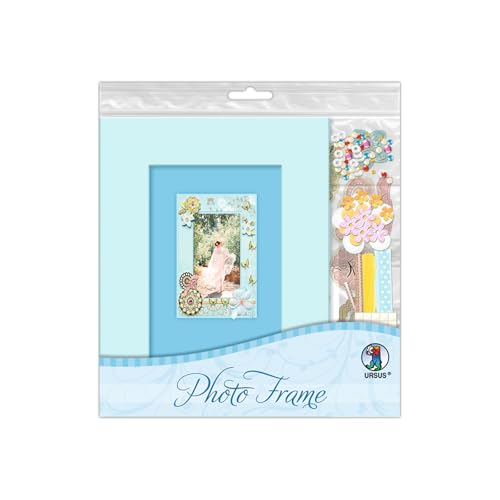 Ursus 42010003 - Photo Frame 10 x 15 cm, Bilderrahmen Motiv 3, Größe 16,4 x 21,4 cm, 2 Blatt Motivpapier, Stanzbogen, Accessoires und Dekobänder zum Verzieren, inkl. Bastelanleitung Ursus 42010003 - Photo Frame 10 x 15 cm, Bilderrahmen Motiv 3, Größe 16,4 x 21,4 cm, 2 Blatt Motivpapier, Stanzbogen, Accessoires und Dekobänder zum Verzieren, inkl. Bastelanleitung von Ursus