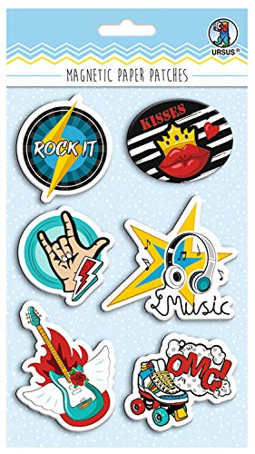 Ursus 43010004 - Magnetic Paper Patches Rockstar, zum Markieren, Haftmagnete, 6 in 6 verschiedene Designs, ideal um die Einkaufsliste oder Bilder und Fotos an magnetische Oberflächen zu befrestigen Ursus 43010004 - Magnetic Paper Patches Rockstar, zum Markieren, Haftmagnete, 6 in 6 verschiedene Designs, ideal um die Einkaufsliste oder Bilder und Fotos an magnetische Oberflächen zu befrestigen von Ursus