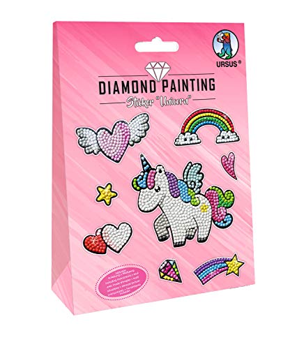 Ursus 43500001 - Diamond Painting Unicorn, Stickern mit funkelnden Diamanten, Set mit 2 Stickerbögen in verschiedenen Designs, Diamantensteine, Picker, Wachs und Schale, inklusive Anleitung Ursus 43500001 - Diamond Painting Unicorn, Stickern mit funkelnden Diamanten, Set mit 2 Stickerbögen in verschiedenen Designs, Diamantensteine, Picker, Wachs und Schale, inklusive Anleitung von Ursus