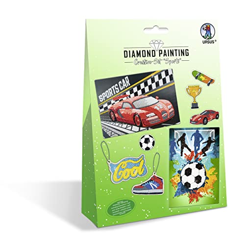 Ursus 43510003 - Diamond Painting Creative Set "Sports", Bastel-Set für Kinder zum kreativen Gestalten von Bildern, Anhängern und Stickern mit Diamanten Ursus 43510003 - Diamond Painting Creative Set "Sports", Bastel-Set für Kinder zum kreativen Gestalten von Bildern, Anhängern und Stickern mit Diamanten von Ursus