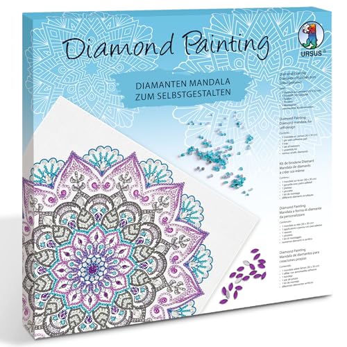 Ursus 43520012F - Diamond Painting Mandala Set 12, Bastelset mit Leinwand und Steinen in Lila-, Grün- und Blautönen Ursus 43520012F - Diamond Painting Mandala Set 12, Bastelset mit Leinwand und Steinen in Lila-, Grün- und Blautönen von Ursus