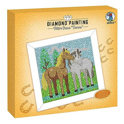 Ursus 43530002F - Diamond Painting Picture, Horses, Set mit Acryldiamanten, Picker, Tablett und Wachskleber, inklusive Bastelanleitung von Ursus