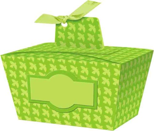 Ursus 5100003 - Geschenkbox Joelle, Tauben Motiv, grün, 5 Stück, aus Fotokarton 300 g/qm, beidseitig bedruckt, vorgestanzt und genutet, inklusive 20 Paper Tags, ideal für kleine Überraschungen von Ursus