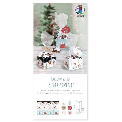 Ursus 51290000F - Verpackungs-Set "Süßer Advent", 6 Geschenkschachteln in verschiedenen Designs, inkl. Zellglasbeutel und Anhänger, für Kekse, Weihnachtsgebäck, Christstollen Ursus 51290000F - Verpackungs-Set "Süßer Advent", 6 Geschenkschachteln in verschiedenen Designs, inkl. Zellglasbeutel und Anhänger, für Kekse, Weihnachtsgebäck, Christstollen von Ursus
