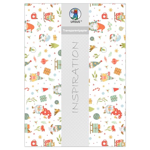 Ursus 54064603F - Transparentpapier Wichtelwelt, Motiv Weihnachtswichtel, DIN A4, 115 g/m², 5 Blatt, einseitig bedruckt, zum vielseitigen Basteln Ursus 54064603F - Transparentpapier Wichtelwelt, Motiv Weihnachtswichtel, DIN A4, 115 g/m², 5 Blatt, einseitig bedruckt, zum vielseitigen Basteln von Ursus