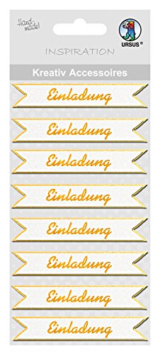 Ursus 564000144 - Kreativ Accessoires, Einladung, gold, 8 Stück, selbstklebend, aus verschiedenen hochwertigen Materialien, zum Verzieren und Dekorieren von Scrapbooking, Karten und Geschenke Ursus 564000144 - Kreativ Accessoires, Einladung, gold, 8 Stück, selbstklebend, aus verschiedenen hochwertigen Materialien, zum Verzieren und Dekorieren von Scrapbooking, Karten und Geschenke von Ursus