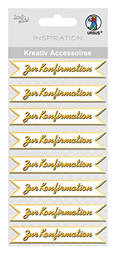 Ursus 564000146 - Kreativ Accessoires, zur Konfirmation, gold, 8 Stück, selbstklebend, aus verschiedenen hochwertigen Materialien, zum Verzieren und Dekorieren von Scrapbooking, Karten und Geschenke Ursus 564000146 - Kreativ Accessoires, zur Konfirmation, gold, 8 Stück, selbstklebend, aus verschiedenen hochwertigen Materialien, zum Verzieren und Dekorieren von Scrapbooking, Karten und Geschenke von Ursus