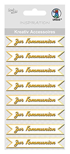 Ursus 564000148 - Kreativ Accessoires, zur Kommunion, gold, 8 Stück, selbstklebend, aus verschiedenen hochwertigen Materialien, zum Verzieren und Dekorieren von Scrapbooking, Karten und Geschenke Ursus 564000148 - Kreativ Accessoires, zur Kommunion, gold, 8 Stück, selbstklebend, aus verschiedenen hochwertigen Materialien, zum Verzieren und Dekorieren von Scrapbooking, Karten und Geschenke von Ursus