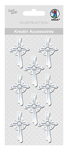 Ursus 564000218 - Kreativ Accessoires, Kreuz 1, silber, 8 Stück, selbstklebend, aus verschiedenen hochwertigen Materialien, zum Dekorieren von Karten und Geschenke Ursus 564000218 - Kreativ Accessoires, Kreuz 1, silber, 8 Stück, selbstklebend, aus verschiedenen hochwertigen Materialien, zum Dekorieren von Karten und Geschenke von Ursus