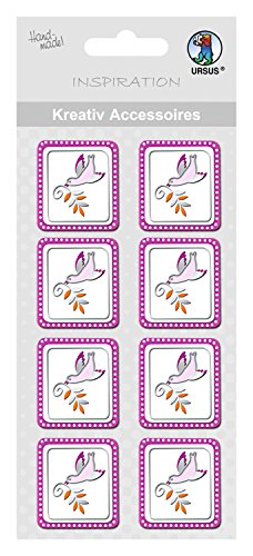Ursus 564000262 - Kreativ Accessoires Glory, Taube, brombeer, 8 Stück, selbstklebend, aus verschiedenen hochwertigen Materialien, zum Dekorieren von Karten und Geschenke Ursus 564000262 - Kreativ Accessoires Glory, Taube, brombeer, 8 Stück, selbstklebend, aus verschiedenen hochwertigen Materialien, zum Dekorieren von Karten und Geschenke von Ursus