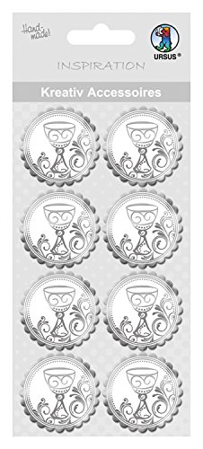 Ursus 564000300 - Kreativ Accessoires Charity, Kelch, silber, 8 Stück, selbstklebend, aus verschiedenen hochwertigen Materialien, zum Dekorieren von Karten und Geschenke Ursus 564000300 - Kreativ Accessoires Charity, Kelch, silber, 8 Stück, selbstklebend, aus verschiedenen hochwertigen Materialien, zum Dekorieren von Karten und Geschenke von Ursus