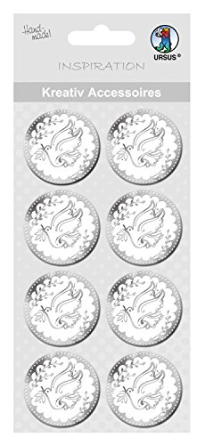 Ursus 564000302 - Kreativ Accessoires Charity, Taube, silber, 8 Stück, selbstklebend, aus verschiedenen hochwertigen Materialien, zum Dekorieren von Karten und Geschenke Ursus 564000302 - Kreativ Accessoires Charity, Taube, silber, 8 Stück, selbstklebend, aus verschiedenen hochwertigen Materialien, zum Dekorieren von Karten und Geschenke von Ursus