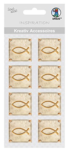 Ursus 564000310 - Kreativ Accessoires Blessing, Fisch, 8 Stück, selbstklebend, aus verschiedenen hochwertigen Materialien, zum Dekorieren von Karten und Geschenke Ursus 564000310 - Kreativ Accessoires Blessing, Fisch, 8 Stück, selbstklebend, aus verschiedenen hochwertigen Materialien, zum Dekorieren von Karten und Geschenke von Ursus