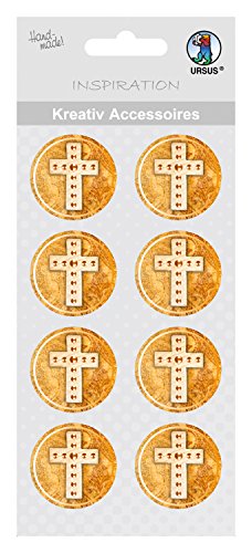 Ursus 564000311 - Kreativ Accessoires Blessing, Keuz, 8 Stück, selbstklebend, aus verschiedenen hochwertigen Materialien, zum Dekorieren von Karten und Geschenke von Ursus