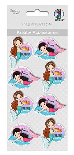 Ursus 564000354F - Kreativ Accessoires Meerjungfrau 1, selbstklebend, zum Verzieren von Karten, Fotoalben und Geschenken sowie für Scrapbooking Projekte, 8 Stück mit hübschen Mermaid Motiv Ursus 564000354F - Kreativ Accessoires Meerjungfrau 1, selbstklebend, zum Verzieren von Karten, Fotoalben und Geschenken sowie für Scrapbooking Projekte, 8 Stück mit hübschen Mermaid Motiv von Ursus
