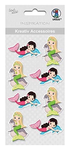 Ursus 564000355F - Kreativ Accessoires Meerjungfrau 2, selbstklebend, zum Verzieren von Karten, Fotoalben und Geschenken sowie für Scrapbooking Projekte, 8 Stück mit hübschen Mermaid Motiv Ursus 564000355F - Kreativ Accessoires Meerjungfrau 2, selbstklebend, zum Verzieren von Karten, Fotoalben und Geschenken sowie für Scrapbooking Projekte, 8 Stück mit hübschen Mermaid Motiv von Ursus