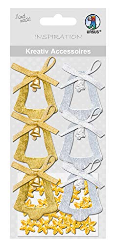 Ursus 56400070 - Kreativ Accessoires, Sterne, gold/silber, aus hochwertigen Materialien, geeignet für Scrapbooking, Kartengestaltung und Dekoration von Geschenken von Ursus