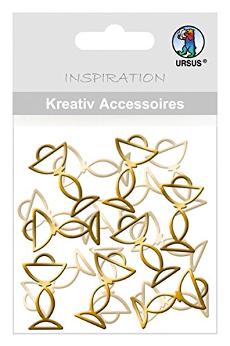 Ursus 56410049 - Kreativ Accessoires Mini Pack, Kelche, gold, selbstklebend, aus verschiedenen hochwertigen Materialien, geeignet zum Dekorieren von Grußkarten, Bilderrahmen und Geschenkboxen von Ursus