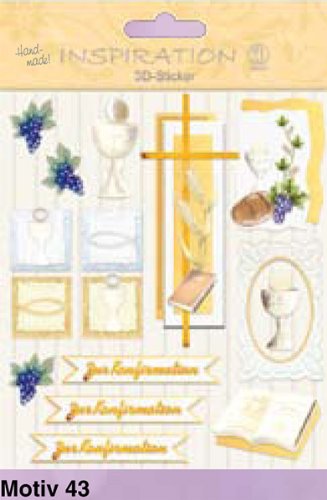 Ursus 56420043 - 3D Sticker, Christliche Symbole, zur Kornfirmation, bestehend aus mehreren Ebenen, aus verschiedenen hochwertigen Materialien, selbstklebend, zum Verzieren von Grußkarten Ursus 56420043 - 3D Sticker, Christliche Symbole, zur Kornfirmation, bestehend aus mehreren Ebenen, aus verschiedenen hochwertigen Materialien, selbstklebend, zum Verzieren von Grußkarten von Ursus