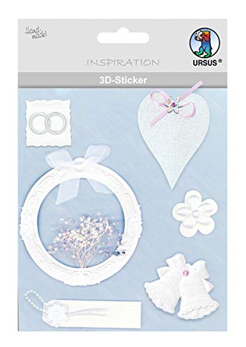 Ursus 56420051 - 3D Sticker Hochzeit, bestehend aus mehreren Ebenen, aus verschiedenen hochwertigen Materialien, selbstklebend, ideal zum Verzieren von Grußkarten und Geschenken, Motiv 51 Ursus 56420051 - 3D Sticker Hochzeit, bestehend aus mehreren Ebenen, aus verschiedenen hochwertigen Materialien, selbstklebend, ideal zum Verzieren von Grußkarten und Geschenken, Motiv 51 von Ursus