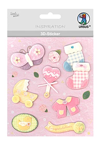 Ursus 56420061 - 3D Sticker Baby, bestehend aus mehreren Ebenen, aus verschiedenen hochwertigen Materialien, selbstklebend, ideal zum Verzieren von Grußkarten und Geschenken, Motiv 61 Ursus 56420061 - 3D Sticker Baby, bestehend aus mehreren Ebenen, aus verschiedenen hochwertigen Materialien, selbstklebend, ideal zum Verzieren von Grußkarten und Geschenken, Motiv 61 von Ursus