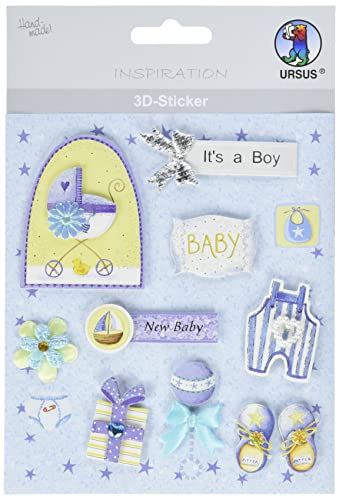 Ursus 56420064 - 3D Sticker Baby, bestehend aus mehreren Ebenen, aus verschiedenen hochwertigen Materialien, selbstklebend, ideal zum Verzieren von Grußkarten und Geschenken, Motiv 64 Ursus 56420064 - 3D Sticker Baby, bestehend aus mehreren Ebenen, aus verschiedenen hochwertigen Materialien, selbstklebend, ideal zum Verzieren von Grußkarten und Geschenken, Motiv 64 von Ursus