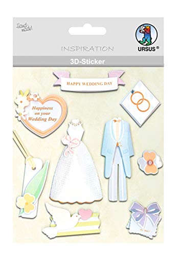 Ursus 56420068 - 3D Sticker Hochzeit, bestehend aus mehreren Ebenen, aus verschiedenen hochwertigen Materialien, selbstklebend, ideal zum Verzieren von Grußkarten und Geschenken, Motiv 68 Ursus 56420068 - 3D Sticker Hochzeit, bestehend aus mehreren Ebenen, aus verschiedenen hochwertigen Materialien, selbstklebend, ideal zum Verzieren von Grußkarten und Geschenken, Motiv 68 von Ursus