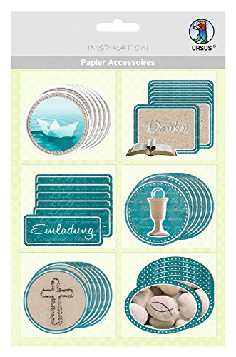 Ursus 56500067 - Papier Accessoires Prayer, christliche Symbole, 36 Stück in 6 verschiedene Motiven, einseitig bedruckt und veredelt, ideal zur Verzierung von Karten, Scrapbooking und Geschenken Ursus 56500067 - Papier Accessoires Prayer, christliche Symbole, 36 Stück in 6 verschiedene Motiven, einseitig bedruckt und veredelt, ideal zur Verzierung von Karten, Scrapbooking und Geschenken von Ursus