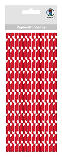 Ursus 56750034 - Papierstrohhalme mit Herzen, rot, Größe S, Länge ca. 19,5 cm, Durchmesser ca. 0,6 cm, 24 Stück, biologisch abbaubar, lebensmittelecht, wasserfest, zum Gestalten und Dekorieren Ursus 56750034 - Papierstrohhalme mit Herzen, rot, Größe S, Länge ca. 19,5 cm, Durchmesser ca. 0,6 cm, 24 Stück, biologisch abbaubar, lebensmittelecht, wasserfest, zum Gestalten und Dekorieren von Ursus