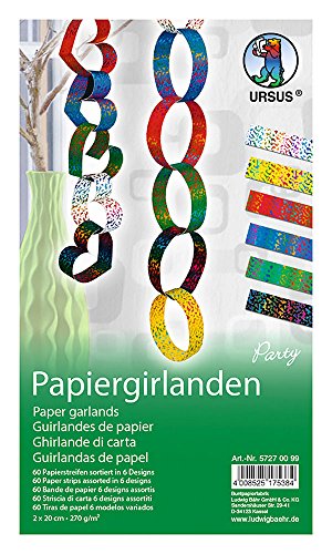 Ursus 57270099 - Papiergirlanden Party, 60 beidseitig bedruckte Papierstreifen, 6 Meter Ursus 57270099 - Papiergirlanden Party, 60 beidseitig bedruckte Papierstreifen, 6 Meter von Ursus