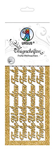 Ursus 57530003 - Designschriften, Frohe Weihnachten, gold, ca. 27 x 10 cm, 330 g/qm, 2 Bogen, aus Glitterkarton, gelasert Ursus 57530003 - Designschriften, Frohe Weihnachten, gold, ca. 27 x 10 cm, 330 g/qm, 2 Bogen, aus Glitterkarton, gelasert von Ursus