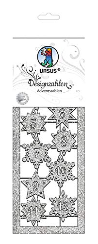 Ursus 57550004 - Designzahlen, Adventszahlen, silber, ca. 27 x 10 cm, 330 g/qm, 2 Bogen, aus Glitterkarton, gelasert Ursus 57550004 - Designzahlen, Adventszahlen, silber, ca. 27 x 10 cm, 330 g/qm, 2 Bogen, aus Glitterkarton, gelasert von Ursus