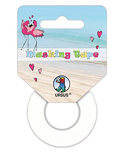 Ursus 58650099 - Masking Tape 2er Set, Flamingo, Klebeband aus Papier, Set ca. 15 mm x 10 m und ca. 30 mm x 10 m, Lösungsmittel und säurefrei, ideal zum Verzieren von Karten und Geschenken von Ursus