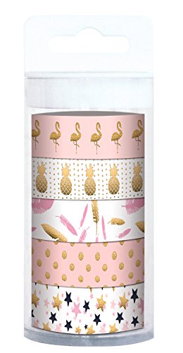 Ursus 58870001 - Masking Tape Set, Tropic, gold, Klebeband aus Papier, ca. 15 mm x 10 m, 5 Stück, einseitig bedruckt, teilweise folienveredelt, lösungsmittel und säurefrei, ideal für Scrapbooking Ursus 58870001 - Masking Tape Set, Tropic, gold, Klebeband aus Papier, ca. 15 mm x 10 m, 5 Stück, einseitig bedruckt, teilweise folienveredelt, lösungsmittel und säurefrei, ideal für Scrapbooking von Ursus