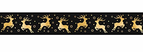 Ursus 58990004 - Masking Tape, Rentier, gold, Klebeband aus Papier, ca. 30 mm x 10 m, einseitig bedruckt und veredelt, lösungsmittel und säurefrei, ideal für Scrapbooking von Ursus