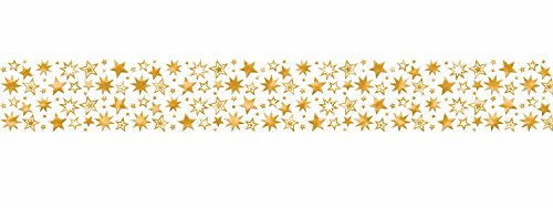 Ursus 58990006 - Masking Tape, Sterne, gold, Klebeband aus Papier, ca. 30 mm x 10 m, einseitig bedruckt und veredelt, lösungsmittel und säurefrei, ideal für Scrapbooking von Ursus