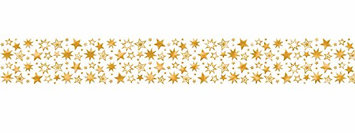 Ursus 58990006 - Masking Tape, Sterne, gold, Klebeband aus Papier, ca. 30 mm x 10 m, einseitig bedruckt und veredelt, lösungsmittel und säurefrei, ideal für Scrapbooking von Ursus