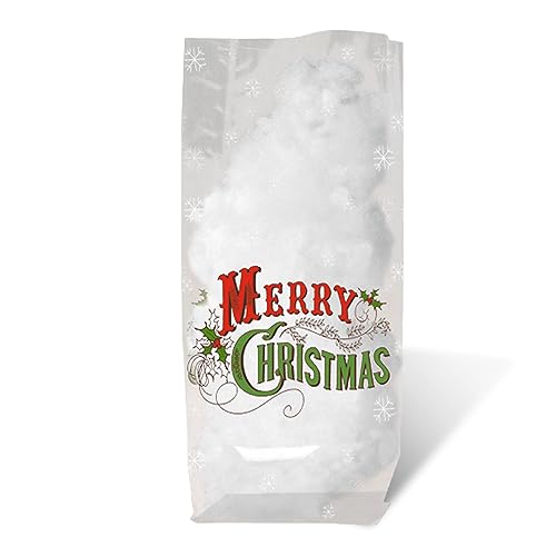 Ursus 5900000 - - Geschenk Bodenbeutel, Frohe Weihnachten, 10 Stück, aus lebensmittelechter Folie, ca. 14,5 x 23,5 cm, transparent, bedruckt, ideal für kleine Überraschungen von Ursus