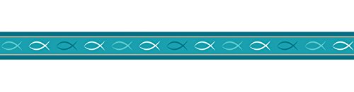 Ursus 590500110 - Masking Tape Prayer Fische, petrol, ca. 15 mm x 10 m, Klebeband aus Reispapier, einseitig bedruckt, Lösungsmittel- und säurefrei, ideal für Kartengestaltung und Scrapbooking von Ursus