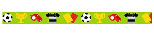 Ursus 590500136 - Masking Tape Fußball, ca. 15 mm x 10 m, Klebeband aus Reispapier, einseitig bedruckt, Lösungsmittel- und säurefrei, ideal für Kartengestaltung und Scrapbooking von Ursus