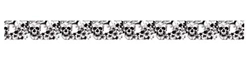 Ursus 590500182 - Masking Tape Totenkopf, schwarz/weiß, ca. 15 mm x 10 m, Klebeband aus Reispapier, einseitig bedruckt, Lösungsmittel- und säurefrei, ideal für Kartengestaltung und Scrapbooking von Ursus