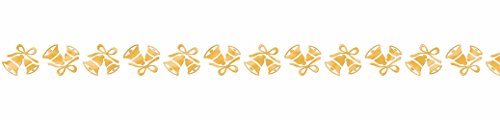 Ursus 59080011 - Masking Tape, Glocken, gold, Klebeband aus Papier, ca. 15 mm x 10 m, teilweise einseitig bedruckt und veredelt, lösungsmittel und säurefrei, ideal für Scrapbooking von Ursus