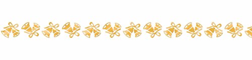 Ursus 59080011 - Masking Tape, Glocken, gold, Klebeband aus Papier, ca. 15 mm x 10 m, teilweise einseitig bedruckt und veredelt, lösungsmittel und säurefrei, ideal für Scrapbooking von Ursus