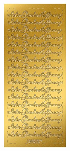Ursus 593000115 - Kreativ Sticker Liebe, Glaube, Hoffnung, gold, 5 Stickerbögen, selbstklebend, leicht abziehbar, ideal für Kartengestaltung, Scrapbooking und Dekorieren von Geschenken Ursus 593000115 - Kreativ Sticker Liebe, Glaube, Hoffnung, gold, 5 Stickerbögen, selbstklebend, leicht abziehbar, ideal für Kartengestaltung, Scrapbooking und Dekorieren von Geschenken von Ursus