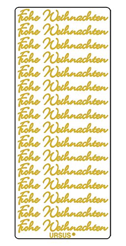 Ursus 593000126 - Kreativ Sticker Frohe Weihnachten, gold, 5 Stickerbögen, selbstklebend, leicht abziehbar, ideal für Kartengestaltung, Scrapbooking und Dekorieren von Geschenken Ursus 593000126 - Kreativ Sticker Frohe Weihnachten, gold, 5 Stickerbögen, selbstklebend, leicht abziehbar, ideal für Kartengestaltung, Scrapbooking und Dekorieren von Geschenken von Ursus