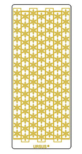 Ursus 593000130 - Kreativ Sticker Bordüre Schneeflocke, gold, 5 Stickerbögen, selbstklebend, leicht abziehbar, ideal für Kartengestaltung, Scrapbooking und Dekorieren von Geschenken von Ursus