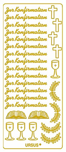 Ursus 59300031 - Kreativ Sticker, Konfirmation, gold, 5 Blatt, selbstklebend, ideal zur Kartengestaltung und zum Dekorieren von Geschenken, Stickerbogen ca. 10 x 23 cm Ursus 59300031 - Kreativ Sticker, Konfirmation, gold, 5 Blatt, selbstklebend, ideal zur Kartengestaltung und zum Dekorieren von Geschenken, Stickerbogen ca. 10 x 23 cm von Ursus