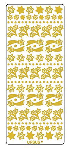 Ursus 59300066 - Kreativ Sticker, Sternschnuppen, gold, 5 Blatt, selbstklebend, Ideal zur Kartengestaltung und zum Dekorieren von Geschenken, Stickerbogen ca. 10 x 23 cm Ursus 59300066 - Kreativ Sticker, Sternschnuppen, gold, 5 Blatt, selbstklebend, Ideal zur Kartengestaltung und zum Dekorieren von Geschenken, Stickerbogen ca. 10 x 23 cm von Ursus