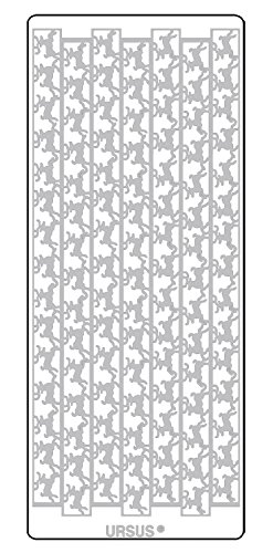 Ursus 593100128 - Kreativ Sticker Bordüre Rentier, silber, 5 Stickerbögen, selbstklebend, leicht abziehbar, ideal für Kartengestaltung, Scrapbooking und Dekorieren von Geschenken von Ursus