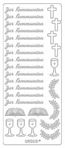 Ursus 59310032 - Kreativ Sticker, Kommunion, silber, 5 Blatt, selbstklebend, Ideal zur Kartengestaltung und zum Dekorieren von Geschenken, Stickerbogen ca. 10 x 23 cm Ursus 59310032 - Kreativ Sticker, Kommunion, silber, 5 Blatt, selbstklebend, Ideal zur Kartengestaltung und zum Dekorieren von Geschenken, Stickerbogen ca. 10 x 23 cm von Ursus